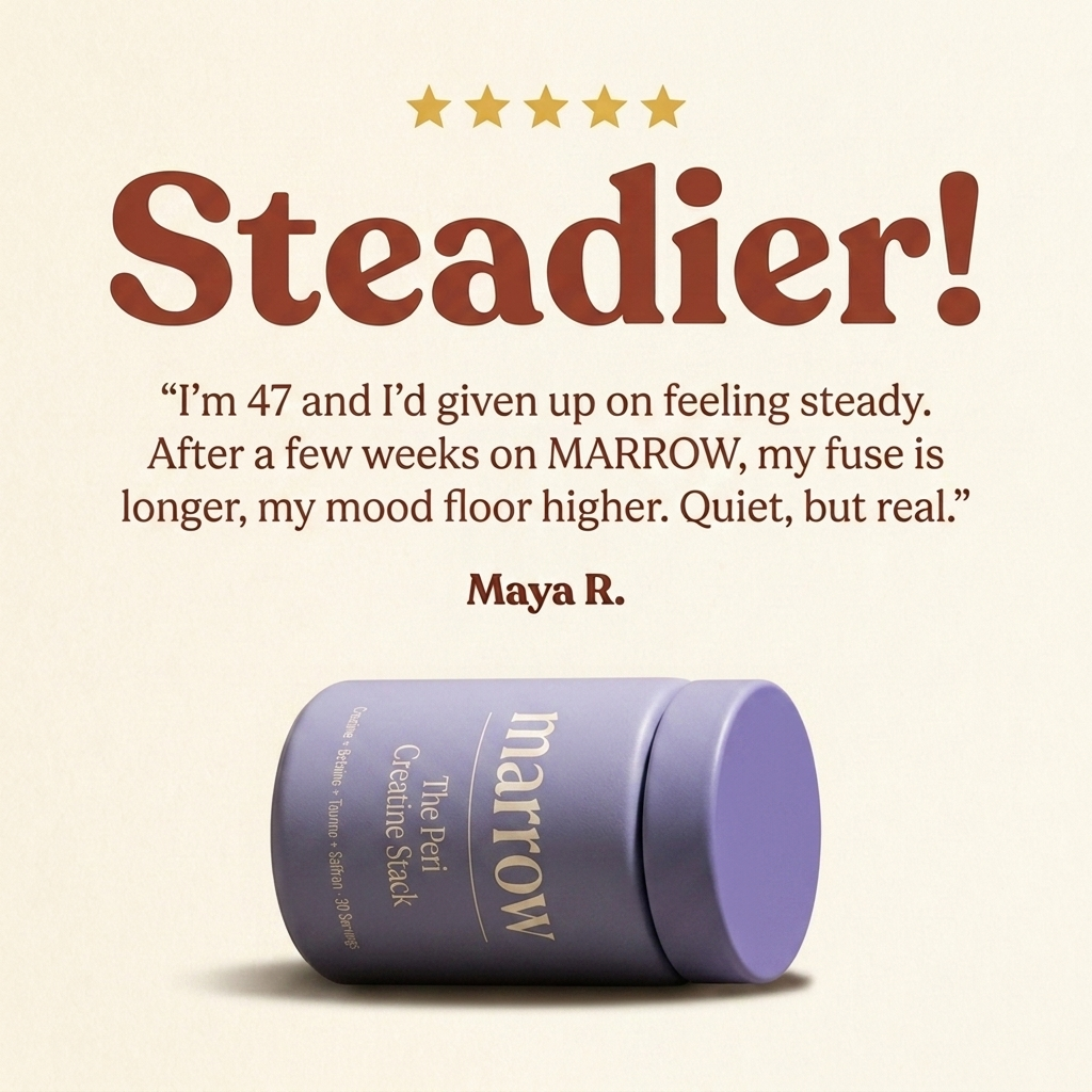 MARROW customer quote card - Steadier - featuring the lavender jar